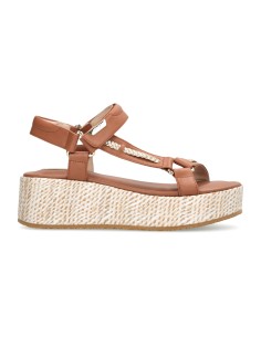Liu Jo Flo 05 sandalo in pelle con zeppa in rafia